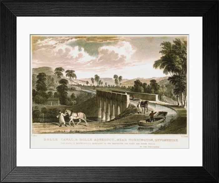 Framed Print : Rolle Canal and Aqueduct, near Torrington, Devon, 1829. Artist: T Dixon Framed Print : Rolle Canal and Aqueduct, near Torrington, Devon, 1829. Artist: T Dixon