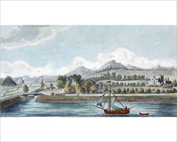 Basin of the Caledonian Ship Canal at Muirtown near Inverness, Scotland, 1822