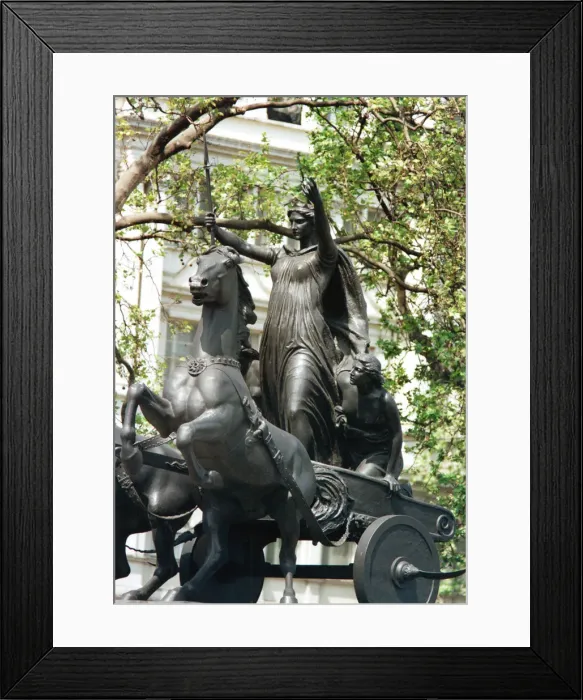 Framed Print : Statue of Boudicca and her daughters in a chariot, Thames Embankment, London, 19th century Artist: Thomas Thornycroft Framed Print : Statue of Boudicca and her daughters in a chariot, Thames Embankment, London, 19th century Artist: Thomas Thornycroft