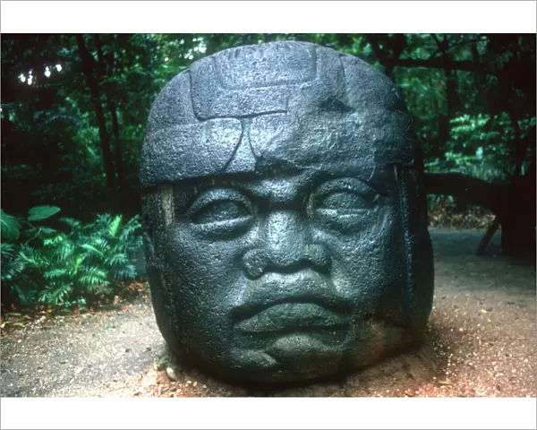 Olmec carved head from La Venta, Pre-Columbian, Central America, 1150-800 BC