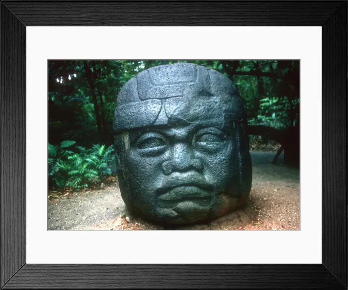 Framed Print : Olmec carved head from La Venta, Pre-Columbian, Central America, 1150-800 BC Framed Print : Olmec carved head from La Venta, Pre-Columbian, Central America, 1150-800 BC