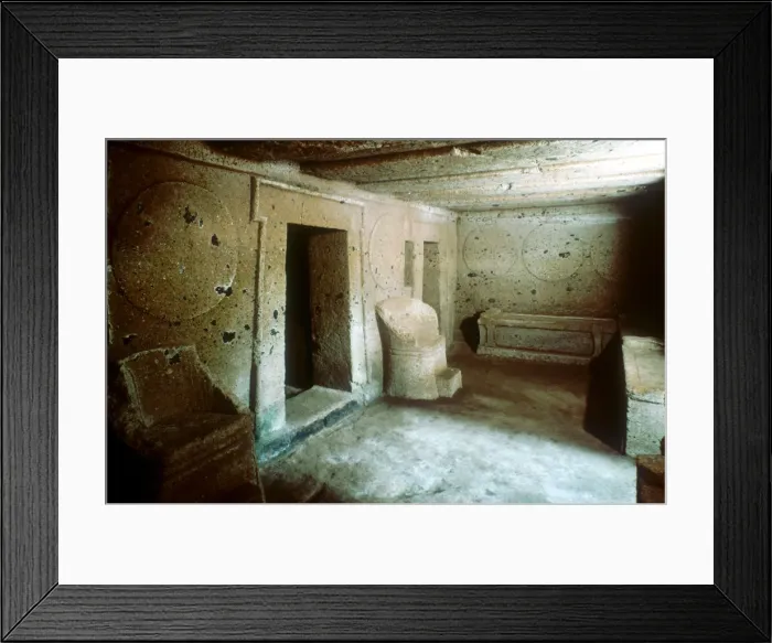 Framed Print : Entrance to a tomb in an Etruscan necropolis, Cerveteri (Caere) Italy, c7th-6th century BC Framed Print : Entrance to a tomb in an Etruscan necropolis, Cerveteri (Caere) Italy, c7th-6th century BC