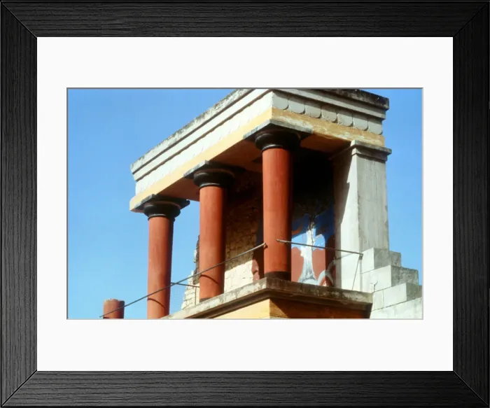 Framed Print : Reconstructed balustrade west front of the Palace of Knossos, Crete, c1400 BC Framed Print : Reconstructed balustrade west front of the Palace of Knossos, Crete, c1400 BC
