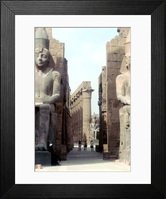 Framed Print : Massive Ancient Egyptian statues and columns at Luxor, Egypt Framed Print : Massive Ancient Egyptian statues and columns at Luxor, Egypt