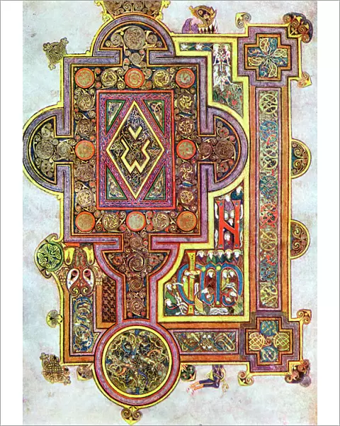 Opening words of St Lukes Gospel Quoniam from the Book of Kells, c800