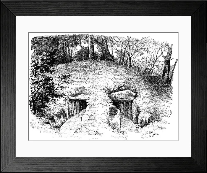 Framed Print : Stone Age tumulus containing two chambers, Rodding, Denmark, 1913 Framed Print : Stone Age tumulus containing two chambers, Rodding, Denmark, 1913