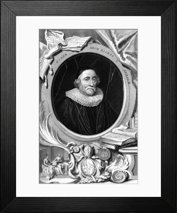 Framed Print : James Ussher, 17th century English clergyman and Archbishop of Armagh, 18th century. Artist: George Vertue Framed Print : James Ussher, 17th century English clergyman and Archbishop of Armagh, 18th century. Artist: George Vertue