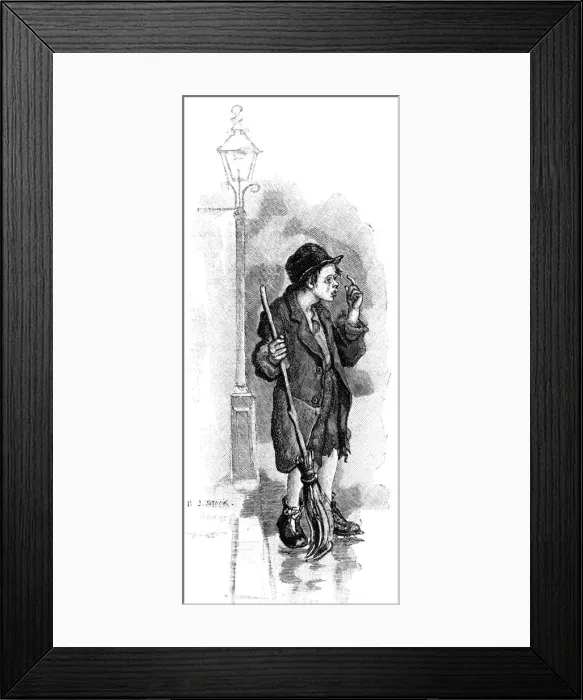 Framed Print : Boy crossing sweeper, 1893 Framed Print : Boy crossing sweeper, 1893