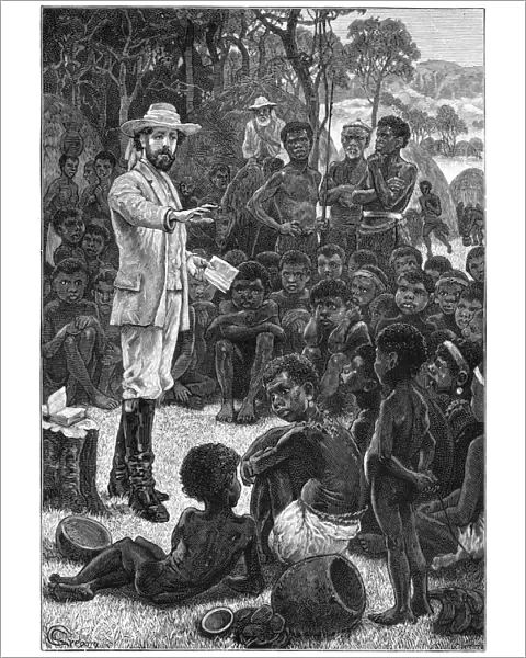 Charles Frederick MacKenzie, British missionary, preaching to African children, 1854-1862 (c1880)