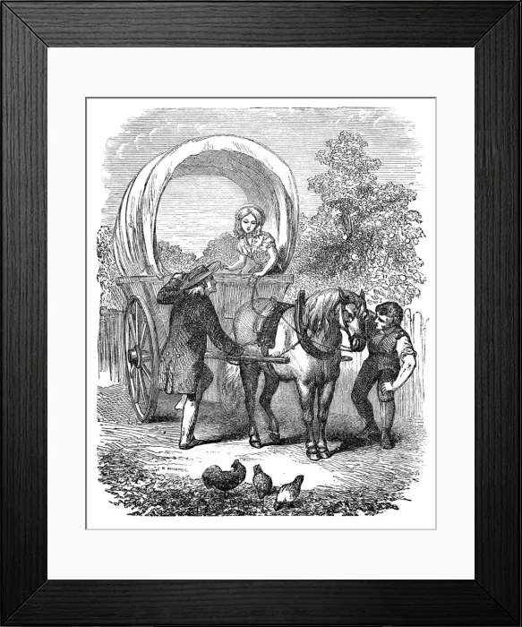 Framed Print : Country carriers wagon with hood, c1882 Framed Print : Country carriers wagon with hood, c1882