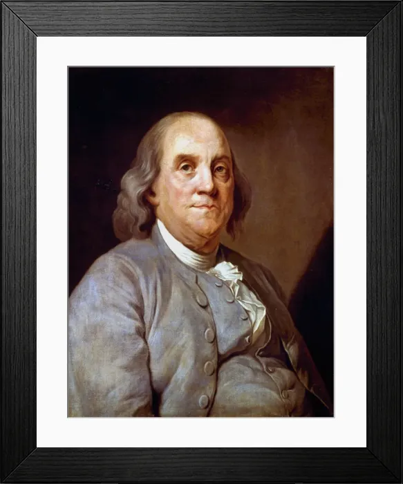 Framed Print : Benjamin Franklin, American statesman, printer and scientist, 1778 Framed Print : Benjamin Franklin, American statesman, printer and scientist, 1778