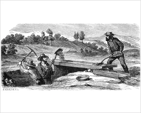Miners washing for gold in the Californian gold fields, 1853