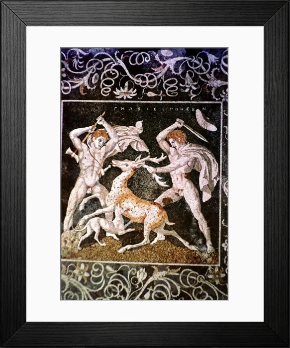 Framed Print : The Deer Hunt, 4th century BC Framed Print : The Deer Hunt, 4th century BC