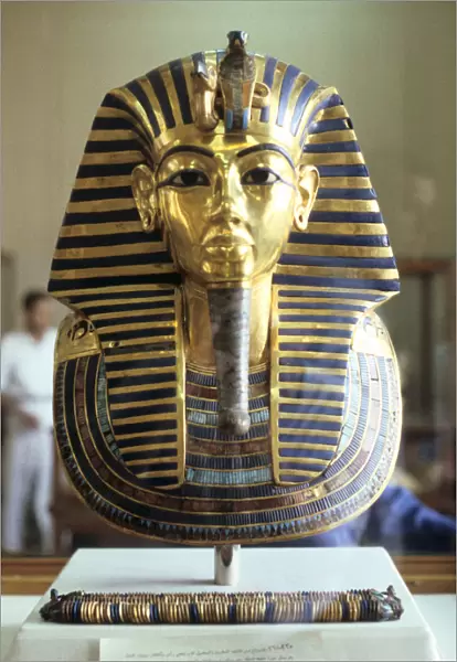 Gold and lapis lazuli funerary mask of Tutankhamun, King of Egypt, c1323 BC