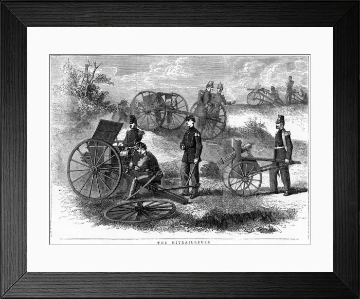 Framed Print : Montigny mitrailleuse, rapid fire gun, 1870. Artist: Joseph Montigny Framed Print : Montigny mitrailleuse, rapid fire gun, 1870. Artist: Joseph Montigny