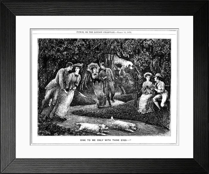 Framed Print : Rink to me only with thine eyes, 1876. Artist: George Du Maurier Framed Print : Rink to me only with thine eyes, 1876. Artist: George Du Maurier