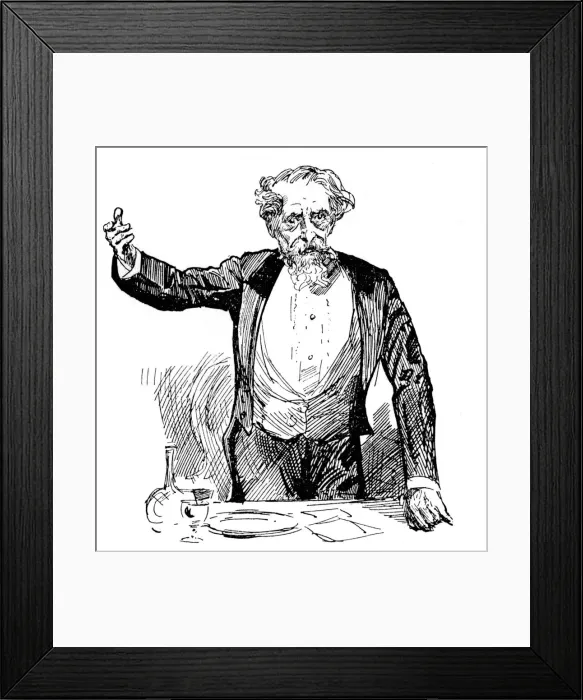 Framed Print : Charles Dickens giving an after-dinner speech, c1860s Framed Print : Charles Dickens giving an after-dinner speech, c1860s