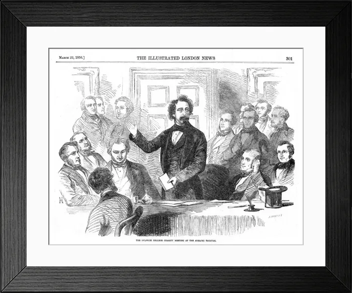 Framed Print : Charles Dickens addressing a meeting, London, 1856 Framed Print : Charles Dickens addressing a meeting, London, 1856
