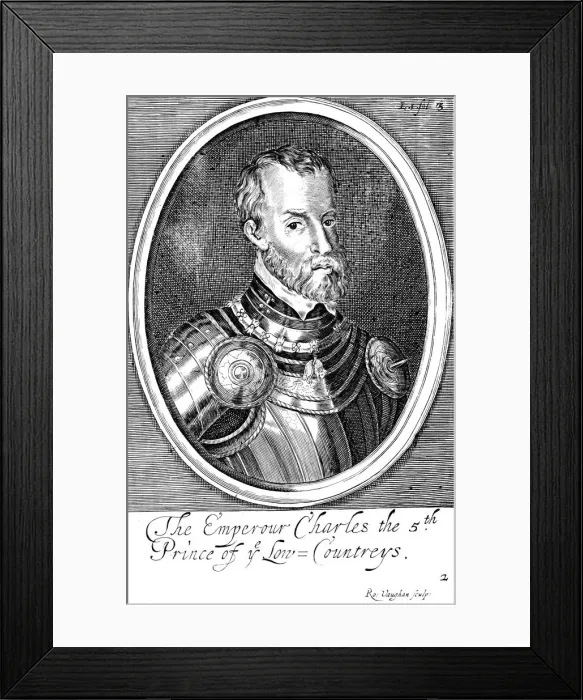 Framed Print : Charles V, King of Spain and Holy Roman Emperor from 1519, 17th century Framed Print : Charles V, King of Spain and Holy Roman Emperor from 1519, 17th century