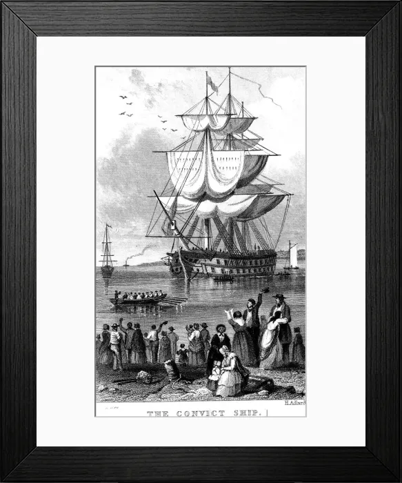 Framed Print : The Convict Ship, c1820. Artist: Henry Adlard Framed Print : The Convict Ship, c1820. Artist: Henry Adlard
