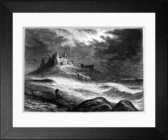 Framed Print : Dunstanburgh Castle, c1850 Framed Print : Dunstanburgh Castle, c1850