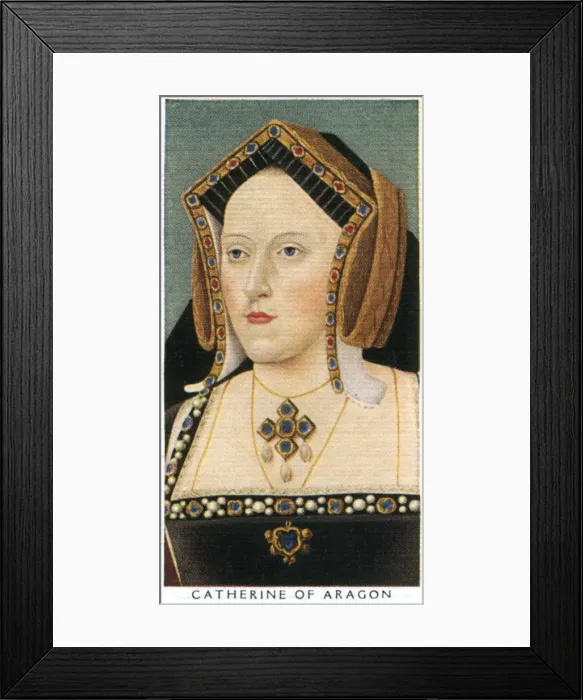 Framed Print : Players Cigarette Card of Catherine of Aragon, first wife of Henry VIII Framed Print : Players Cigarette Card of Catherine of Aragon, first wife of Henry VIII