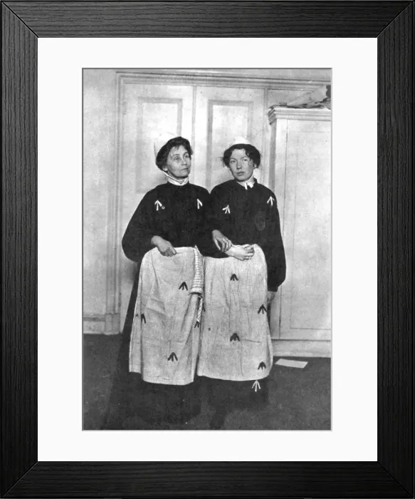 Framed Print : Emmeline and Christabel Pankhurst, English suffragettes, in prison dress, 1908 Framed Print : Emmeline and Christabel Pankhurst, English suffragettes, in prison dress, 1908