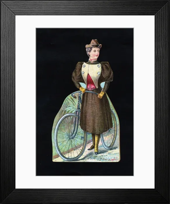 Framed Print : Woman cyclist, c1890 Framed Print : Woman cyclist, c1890