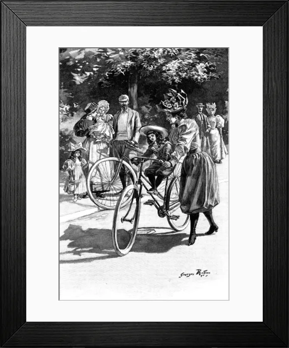 Framed Print : Cycling, c1890 Framed Print : Cycling, c1890