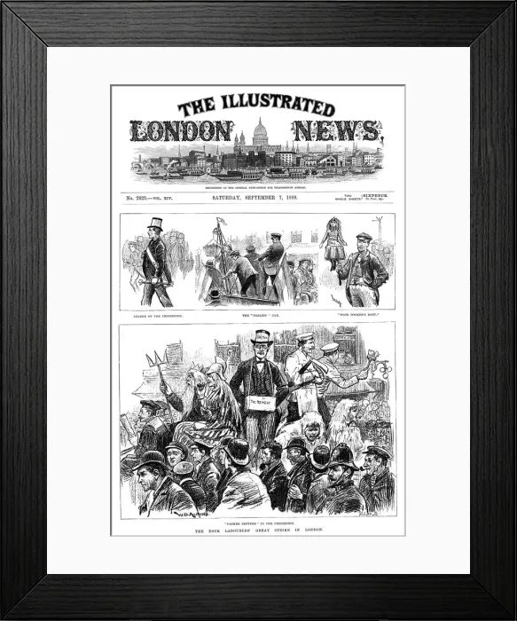 Framed Print : London dock labourers strike, 1889 Framed Print : London dock labourers strike, 1889