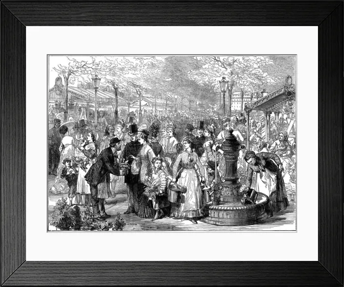 Framed Print : New Flower Market, Paris, 1874 Framed Print : New Flower Market, Paris, 1874
