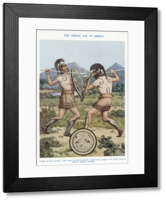 Framed Print : The Heroic Age in Greece : combat of Ancient Greek warriors Framed Print : The Heroic Age in Greece : combat of Ancient Greek warriors