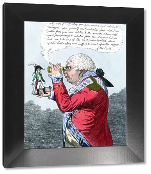 Napoleon and King George III as Gulliver and the King of Brobdingnag, July 1803. Artist: James Gillray