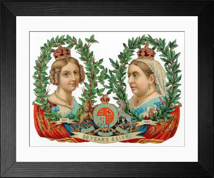 Framed Print : Souvenir for Queen Victorias Golden Jubilee, 1887 Framed Print : Souvenir for Queen Victorias Golden Jubilee, 1887