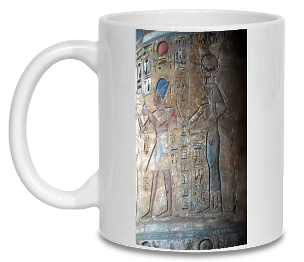 Goddess Isis with King Tuthmosis III, Ancient Egyptian, 15th century BC