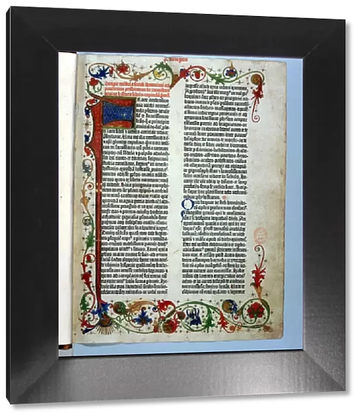 Page from a Gutenberg Bible, 1455. Artist: Johannes Gutenberg