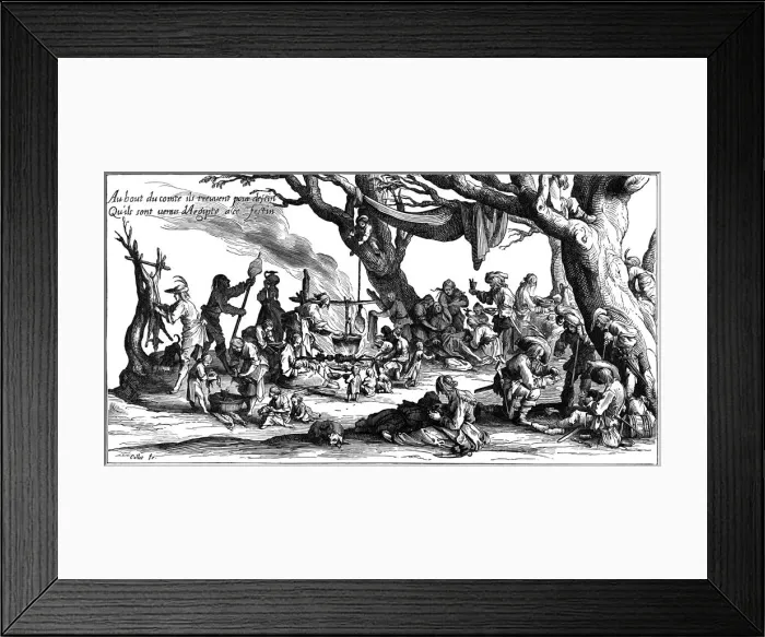 Framed Print : Encampment of central European gypsies also known as Egyptians, 1604. Artist: Jacques Callot Framed Print : Encampment of central European gypsies also known as Egyptians, 1604. Artist: Jacques Callot