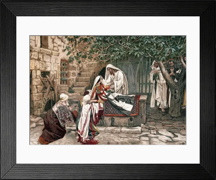 Framed Print : Christ raising the daughter of Jairus, Governor of the Synagogue, from the dead, 1897. Artist: James Tissot