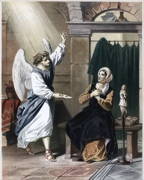 Angel bringing a letter from God to Christiana, c1850
