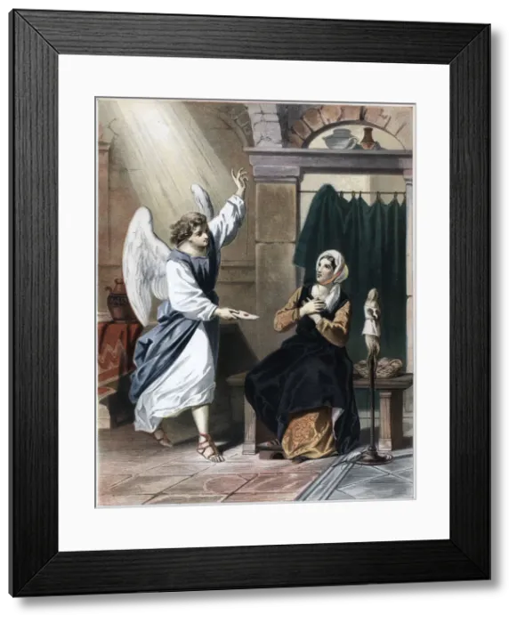 Framed Print : Angel bringing a letter from God to Christiana, c1850 Framed Print : Angel bringing a letter from God to Christiana, c1850