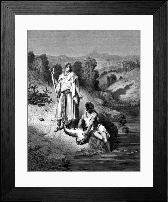 Framed Print : Tobias with the Archangel Raphael, 1865-1866. Artist: Gustave Dore Framed Print : Tobias with the Archangel Raphael, 1865-1866. Artist: Gustave Dore