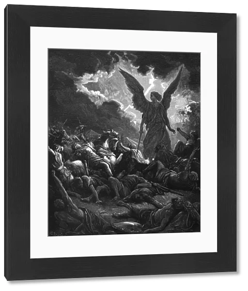Archangel Gabriel, instrument of God, smiting the camp of Sennacherib and the Assyrians, 1865-1866. Artist: Gustave Dore