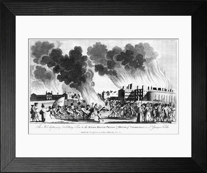 Framed Print : Anti-Catholic Gordon Riots, London, 7 June 1780 Framed Print : Anti-Catholic Gordon Riots, London, 7 June 1780