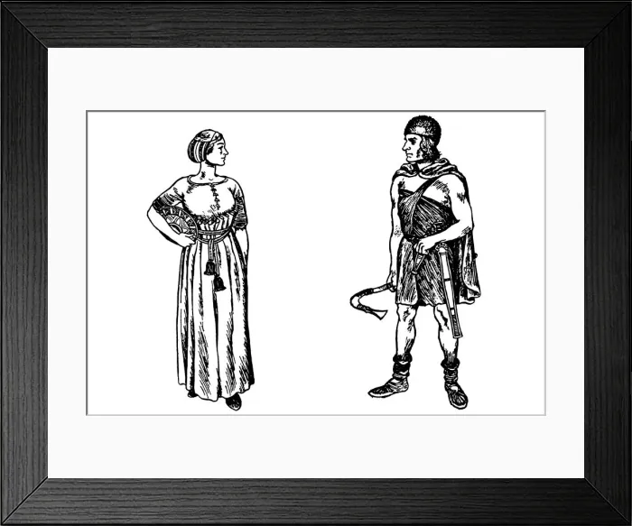 Framed Print : Costume of Germanic tribes in Ancient Roman times Framed Print : Costume of Germanic tribes in Ancient Roman times