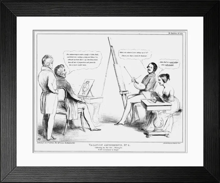 Framed Print : Vacation Amusements No 4, 1840. Artist: John Doyle Framed Print : Vacation Amusements No 4, 1840. Artist: John Doyle
