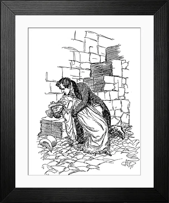 Framed Print : Scene from Jane Austens Persuasion, 1897. Artist: Hugh Thomson Framed Print : Scene from Jane Austens Persuasion, 1897. Artist: Hugh Thomson