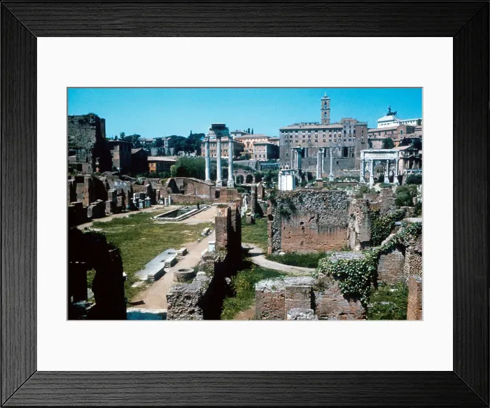 Framed Print : Ruins of the Forum, Rome with the House of the Vestals on the left Framed Print : Ruins of the Forum, Rome with the House of the Vestals on the left