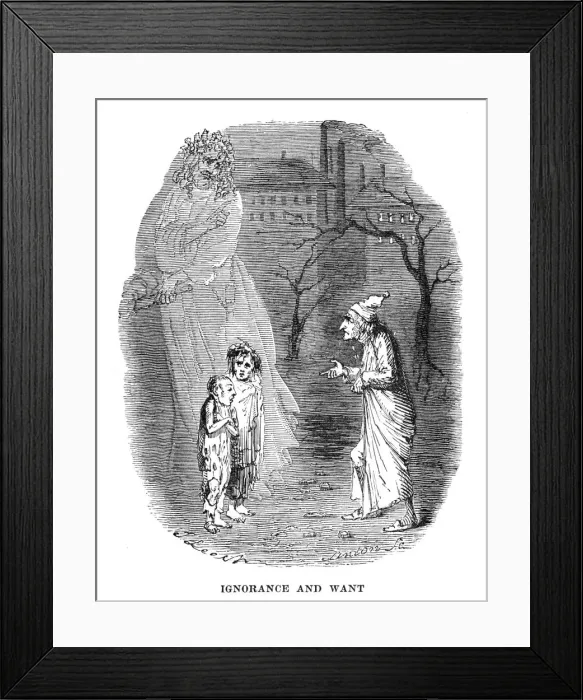 Framed Print : Scene from A Christmas Carol by Charles Dickens, 1843 Framed Print : Scene from A Christmas Carol by Charles Dickens, 1843