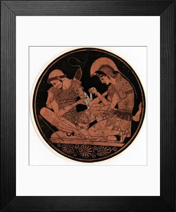 Framed Print : Achilles bandaging the wound of Patroclus, c1900 Framed Print : Achilles bandaging the wound of Patroclus, c1900