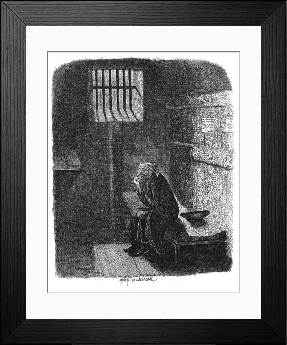Framed Print : Scene from Oliver Twist by Charles Dickens, 1837. Artist: George Cruikshank Framed Print : Scene from Oliver Twist by Charles Dickens, 1837. Artist: George Cruikshank